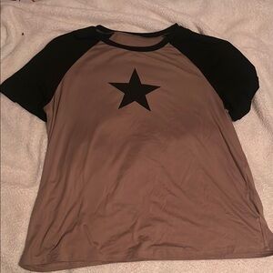 SHEIN Black and Tan Star Top